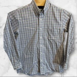 Allen Edmonds‎ Mens Wrinkle Free Single Needle Button Down  Shirt Medium Plaid